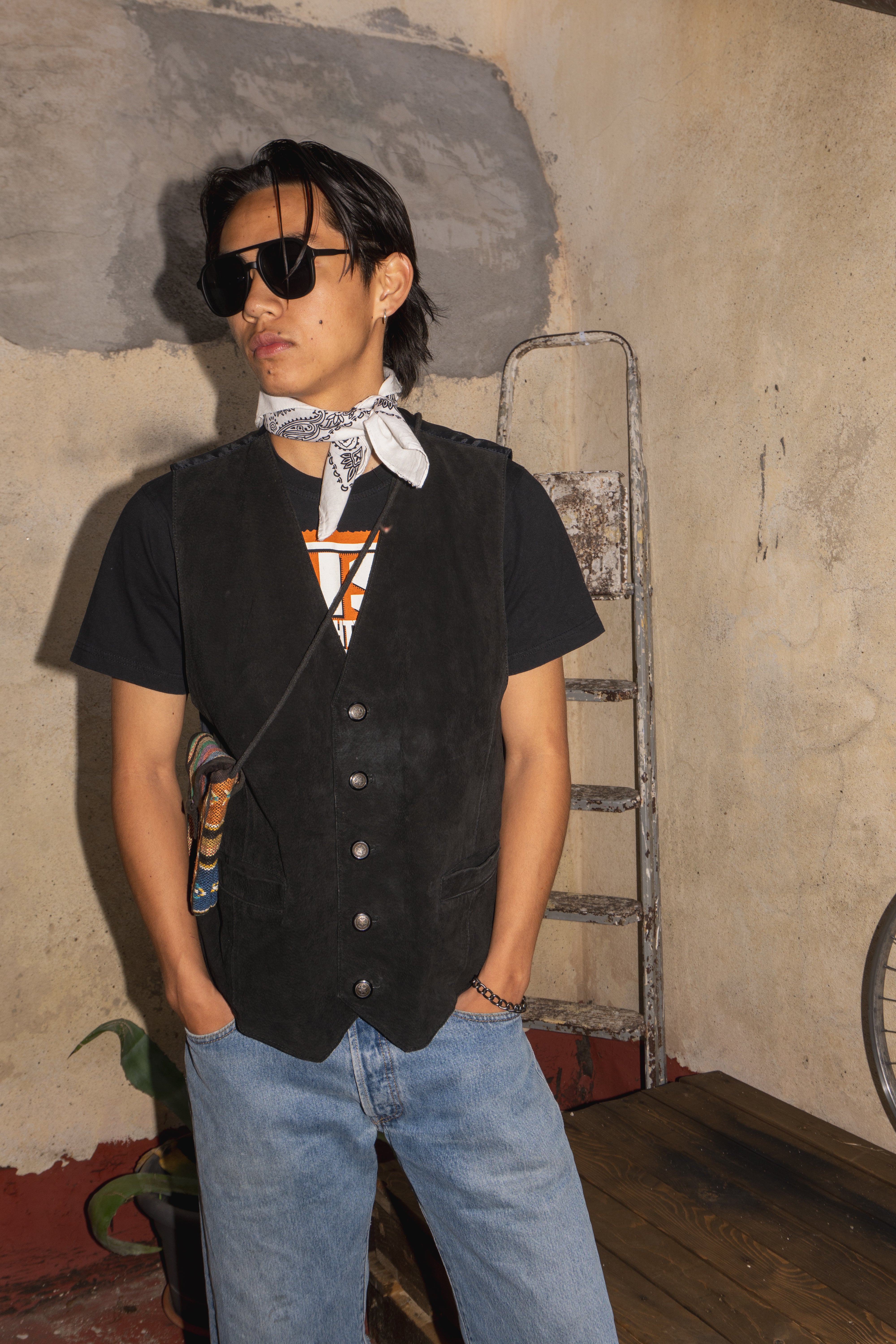 Gilet scamosciato