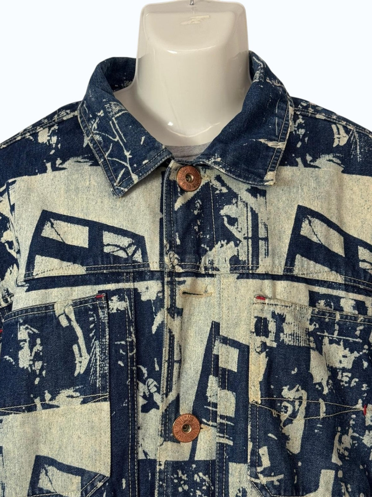 giacca di jeans a stampa uomo