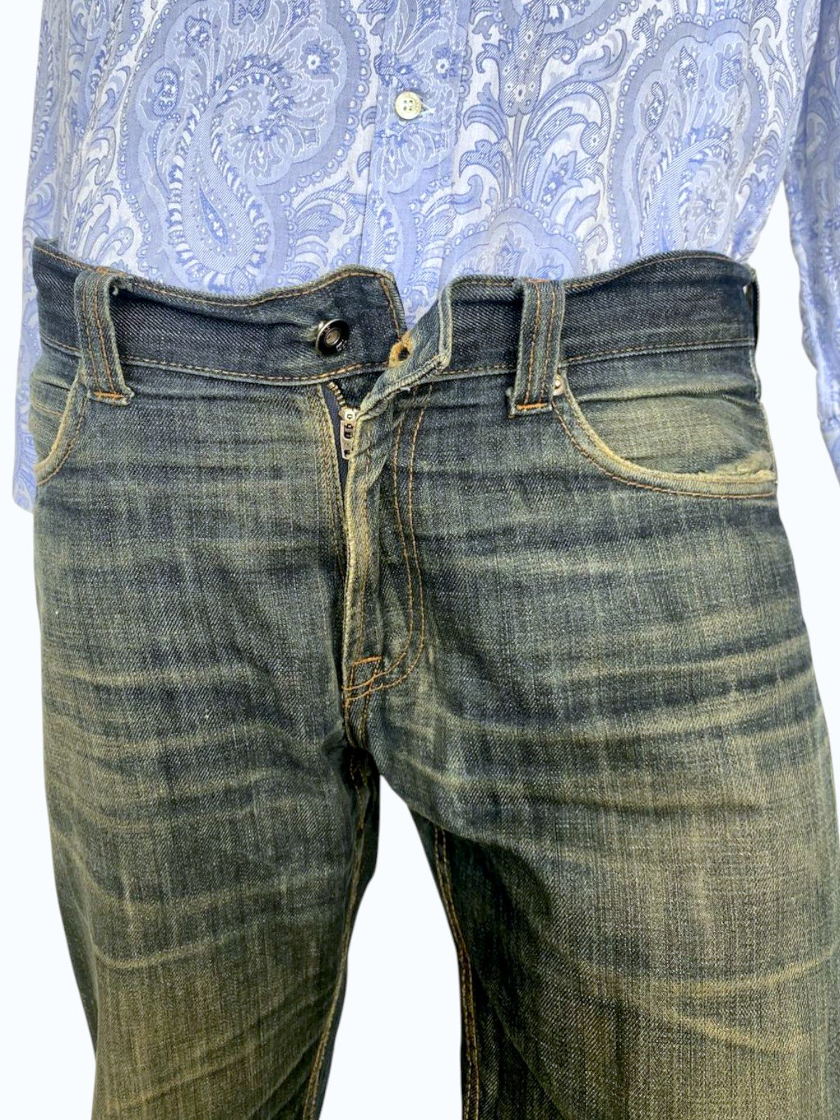 jeans effetto sabbiato uomo