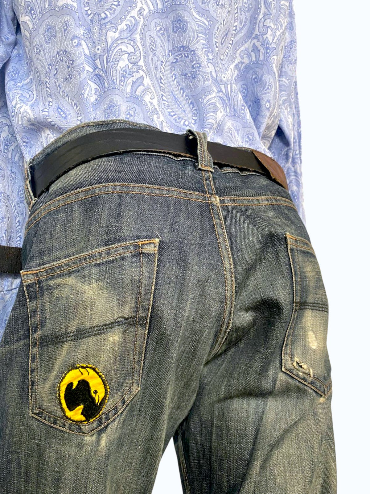jeans effetto sabbiato uomo