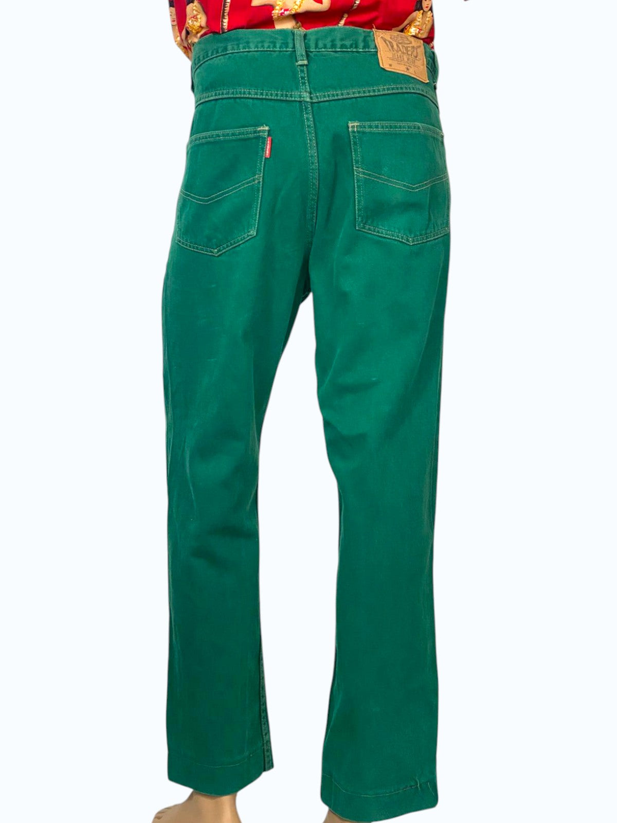 jeans verde uomo