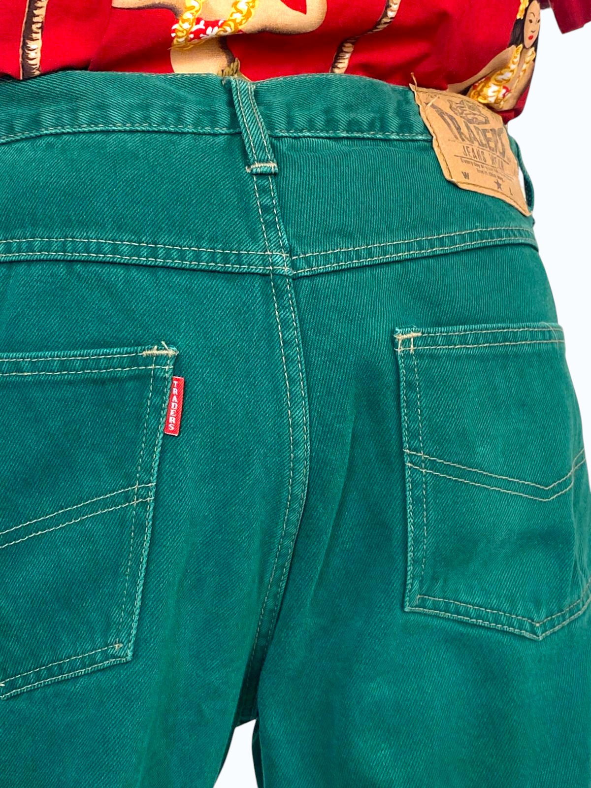 jeans verde uomo