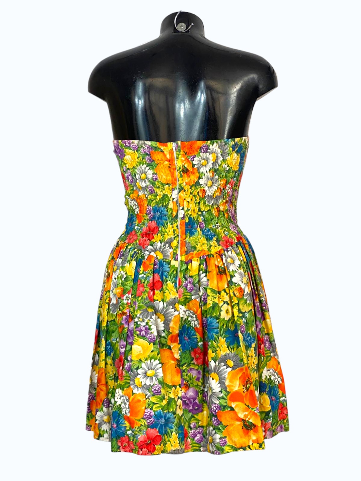 vestito floreale senza spalline