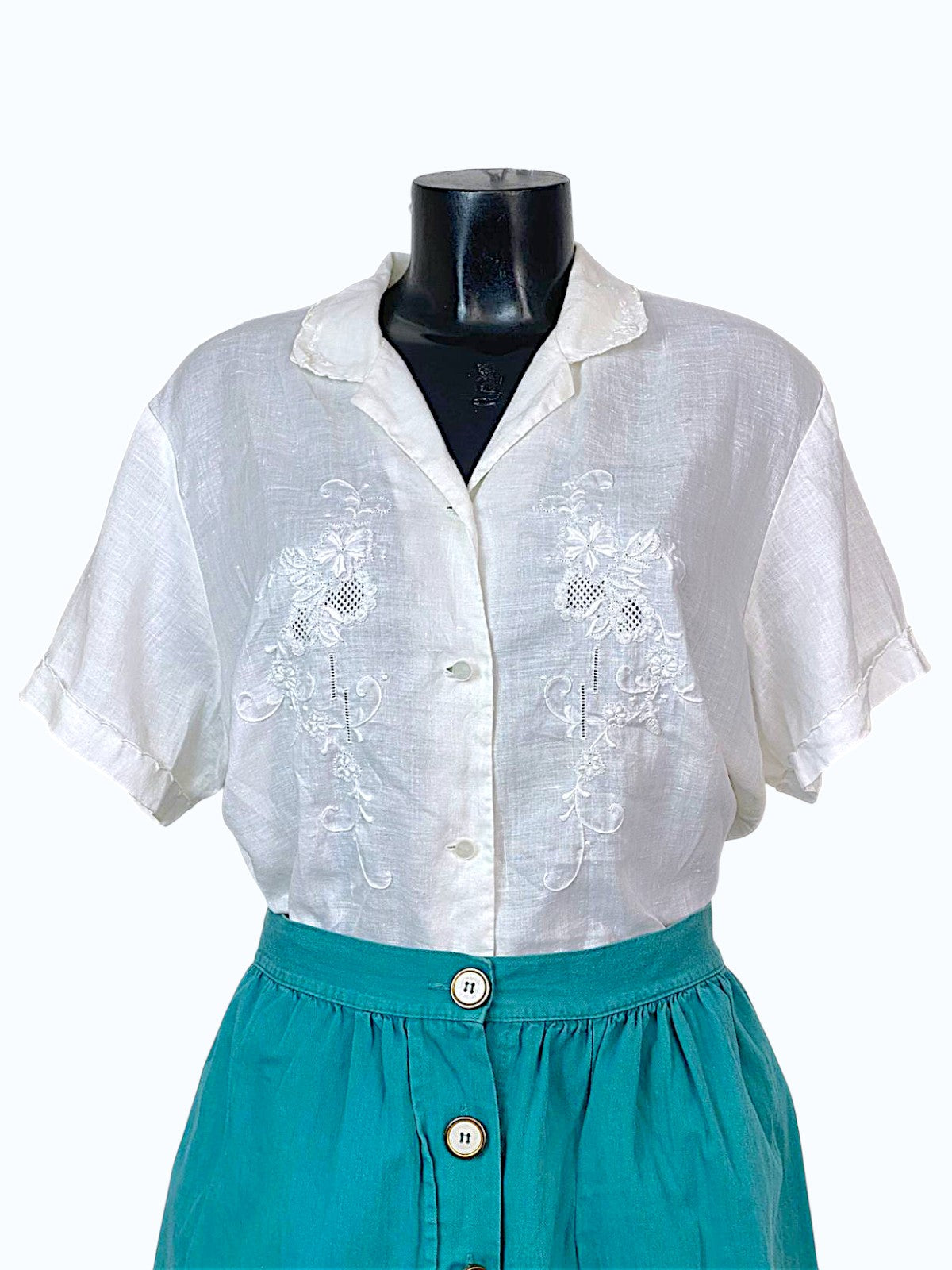 camicia bianca ricamata donna