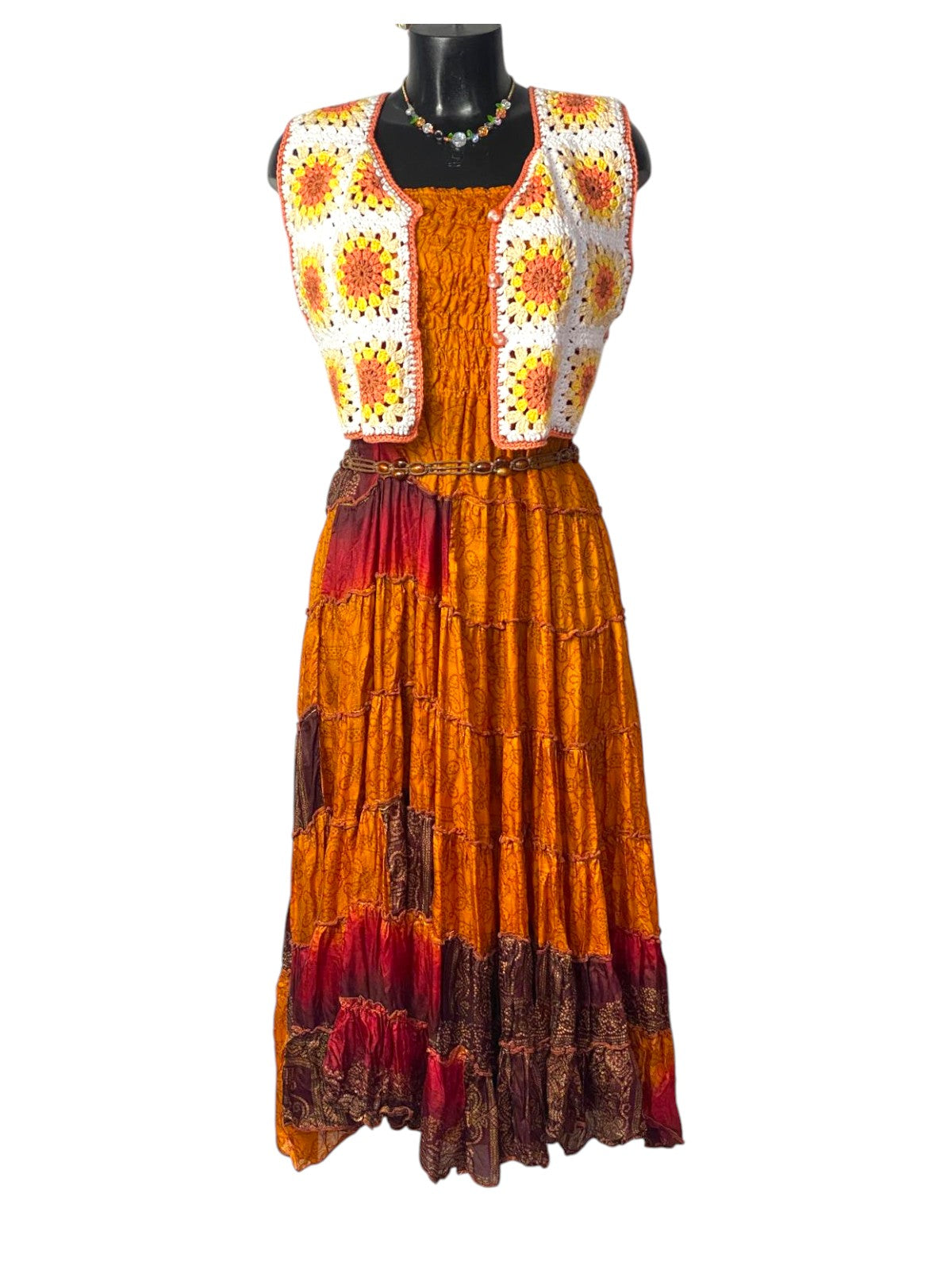 summer dress boho arancione