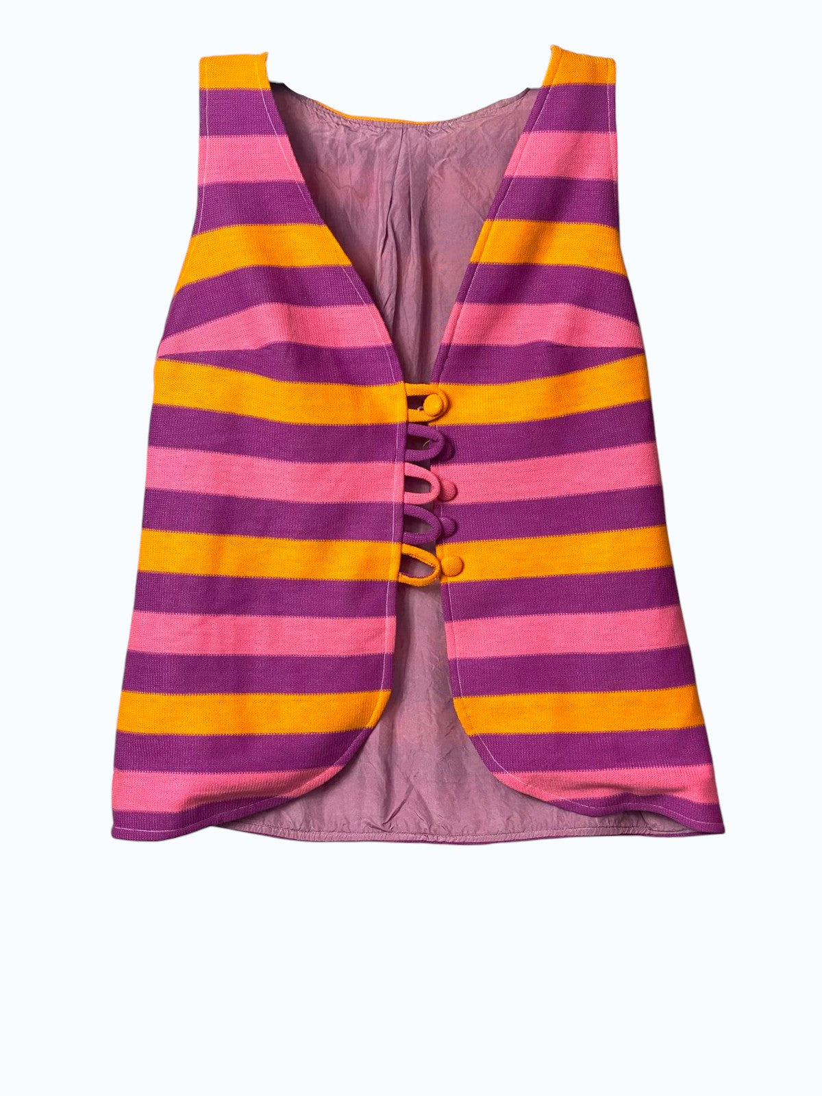 gilet a righe in tessuto con fodera interna