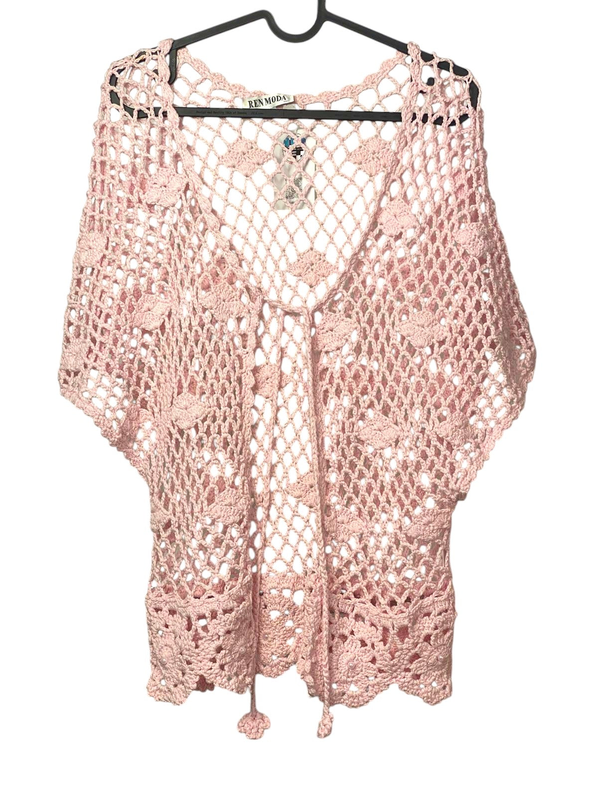 coprispalle crochet rosa