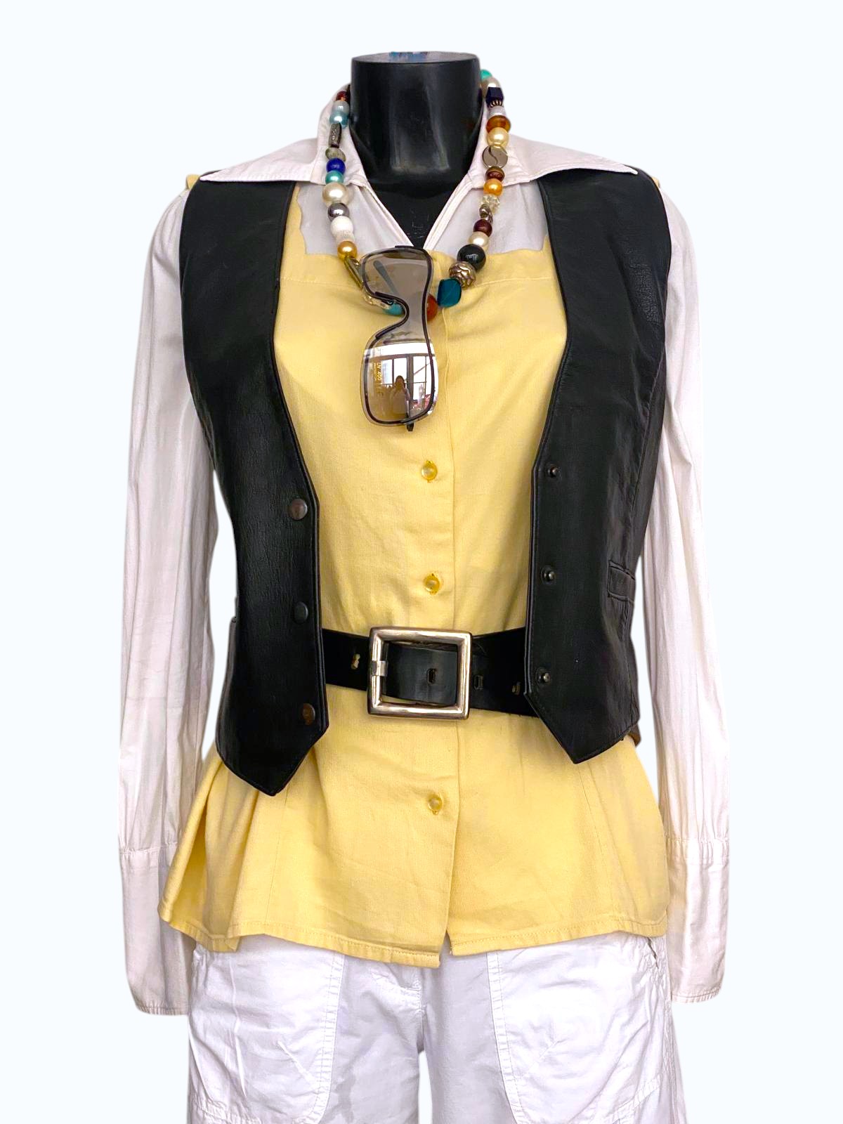 gilet in pelle nero