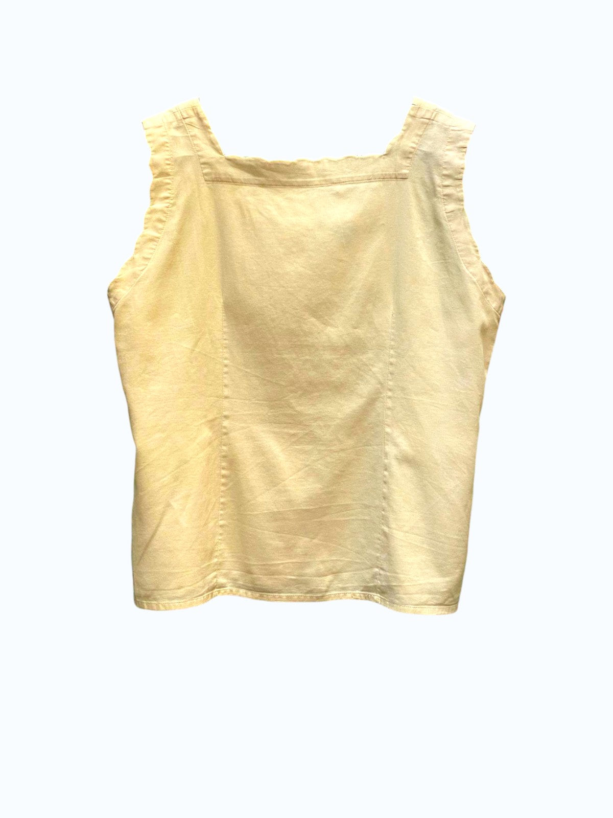 blusa smanicata gialla