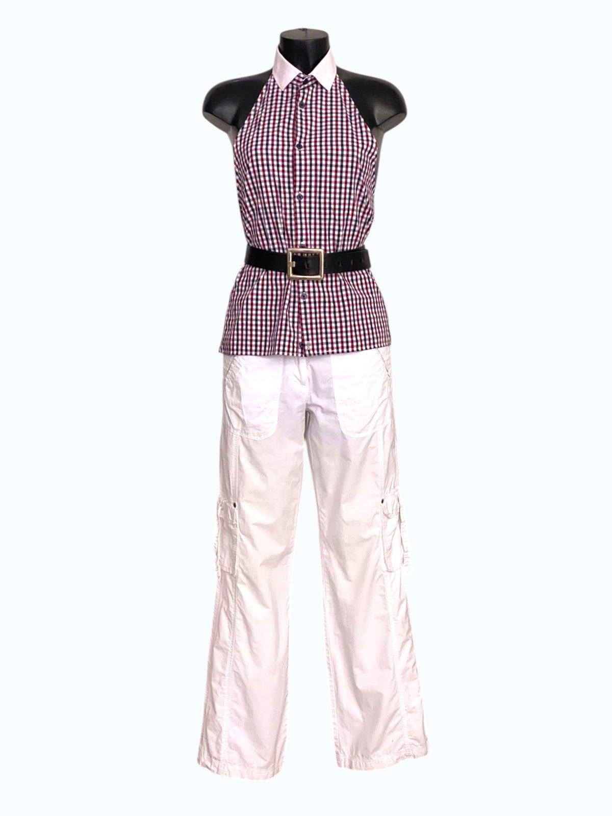 pantalone anni 2000 bianco