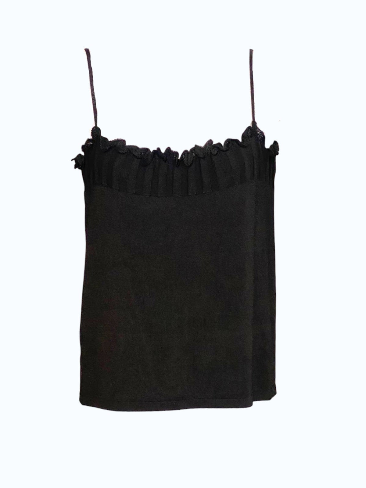 top nero con scollo lavorato