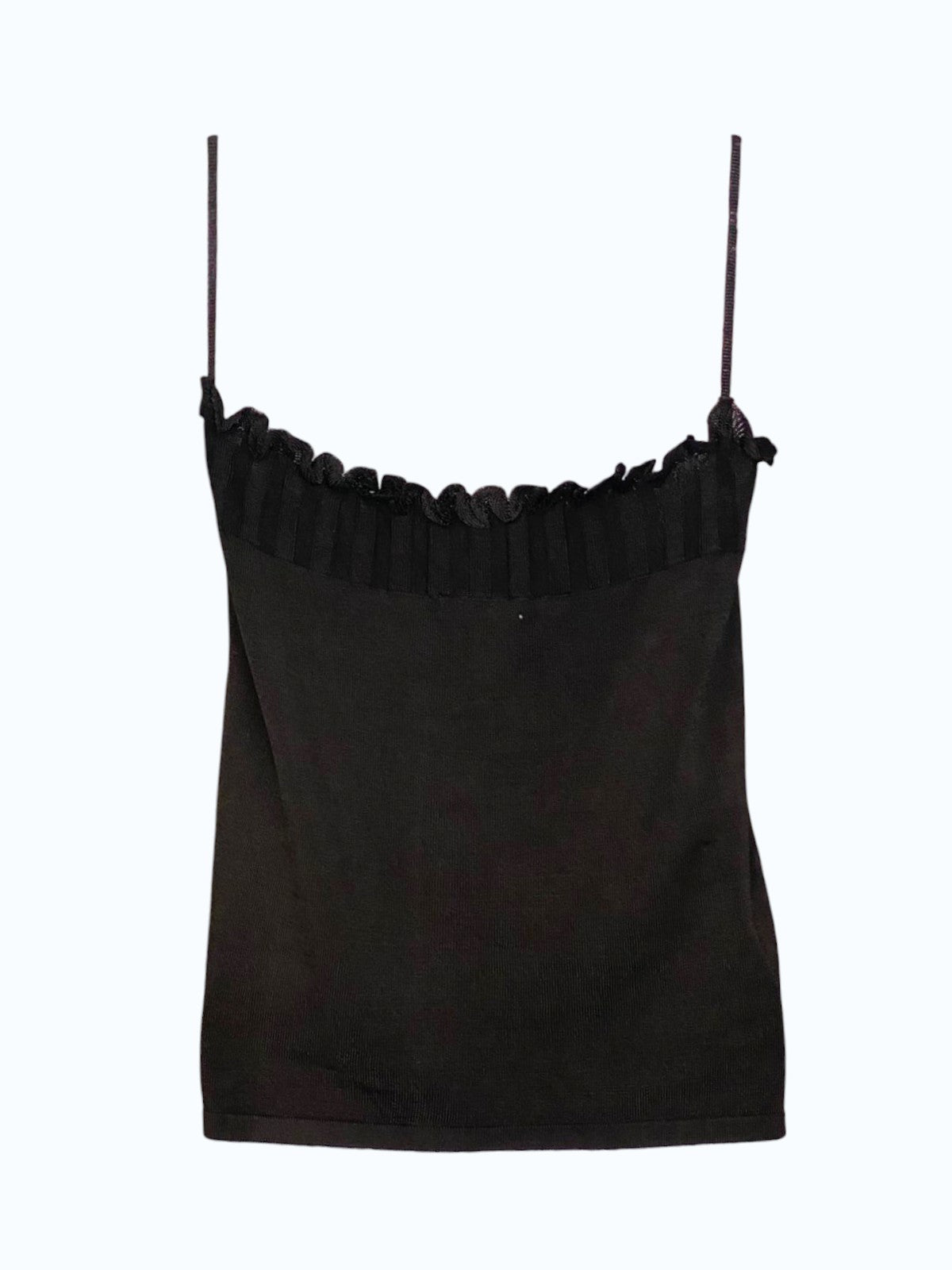top nero con scollo lavorato