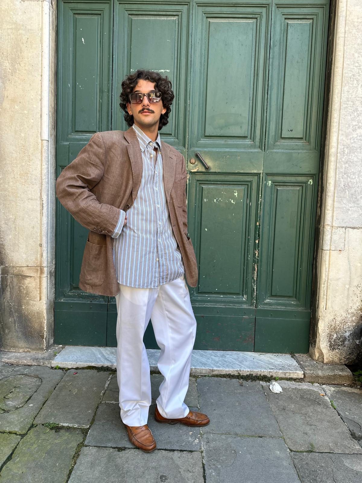 blazer sartoriale in 100% lino