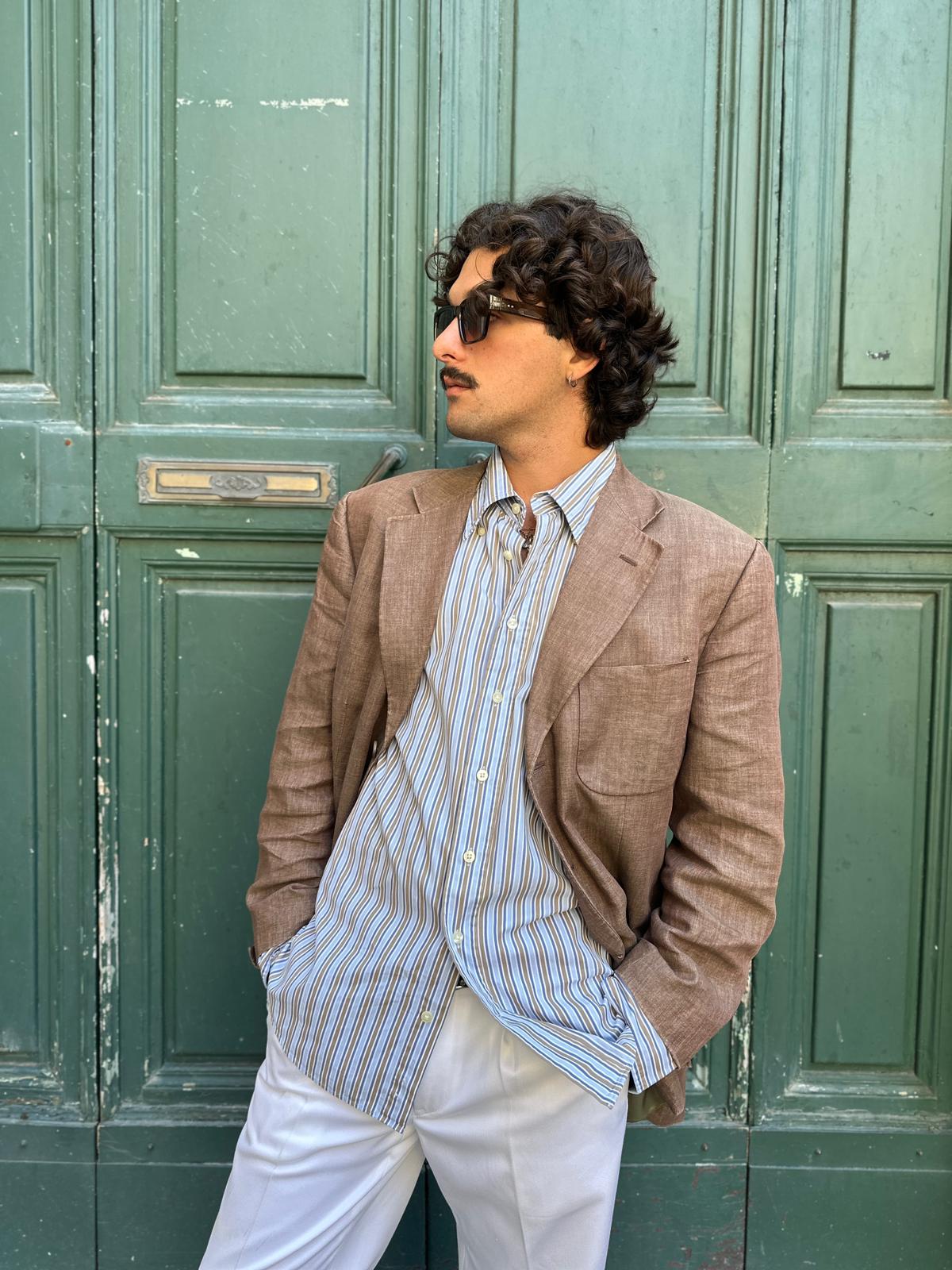 blazer sartoriale in 100% lino