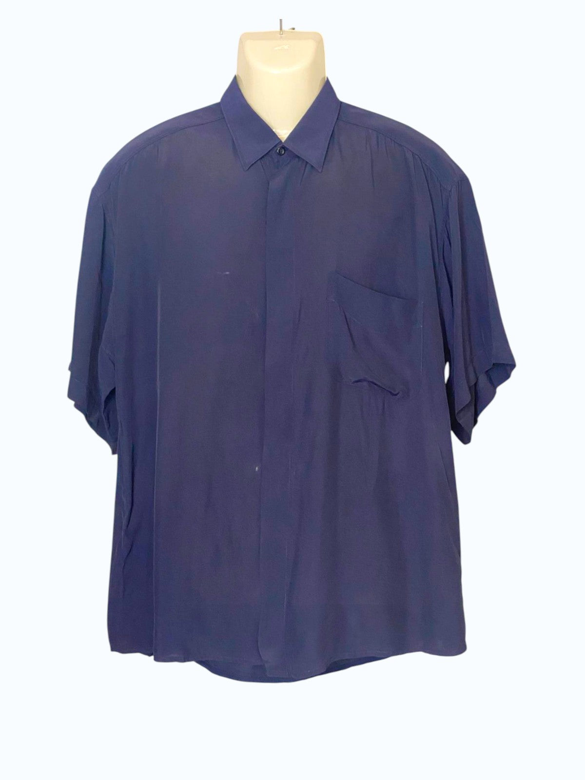 camicia uomo a maniche corte blu
