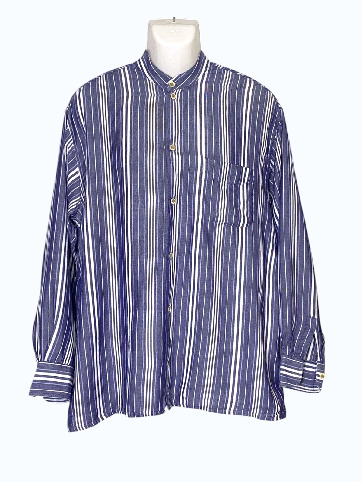 camicia coreana in lino a righe Gaudi