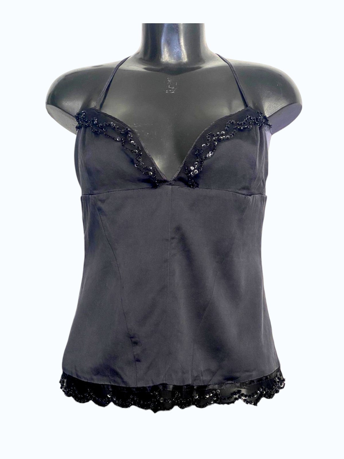 Top in seta nero Roberto Cavalli