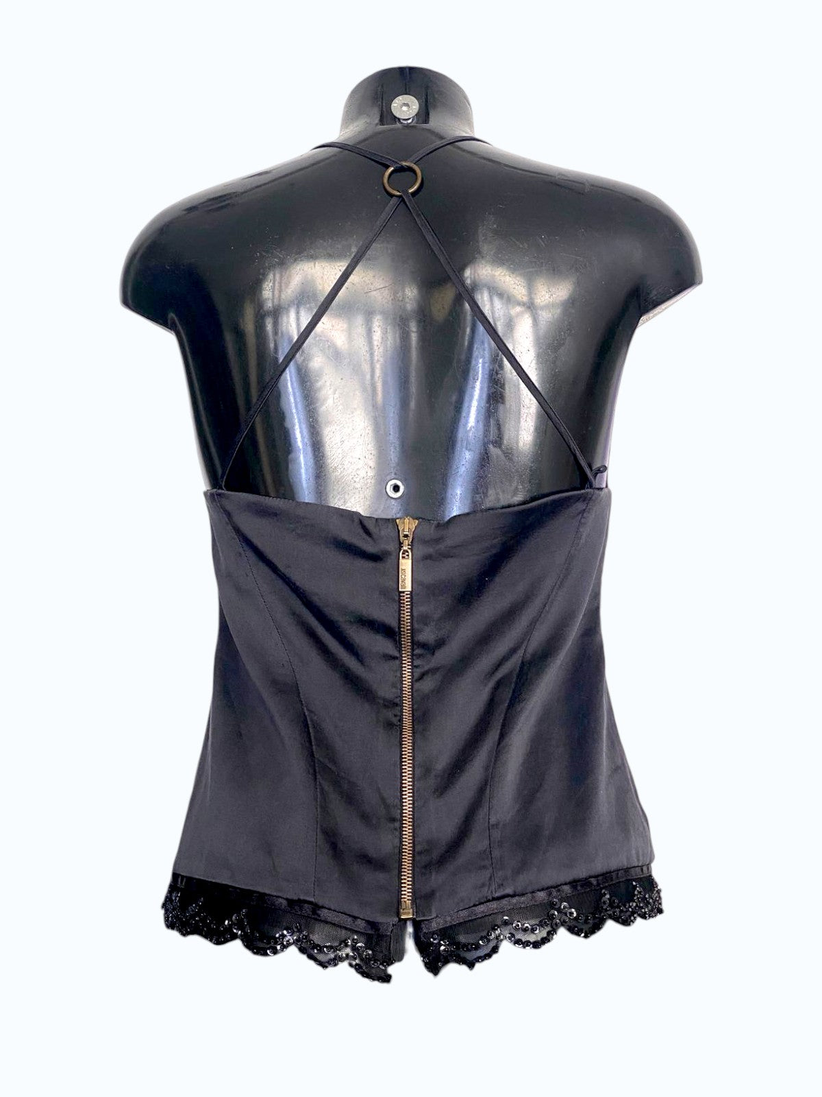 Top in seta nero Roberto Cavalli