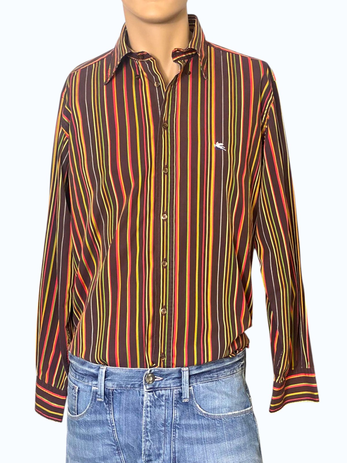 camicia a righe colorate anni 2000