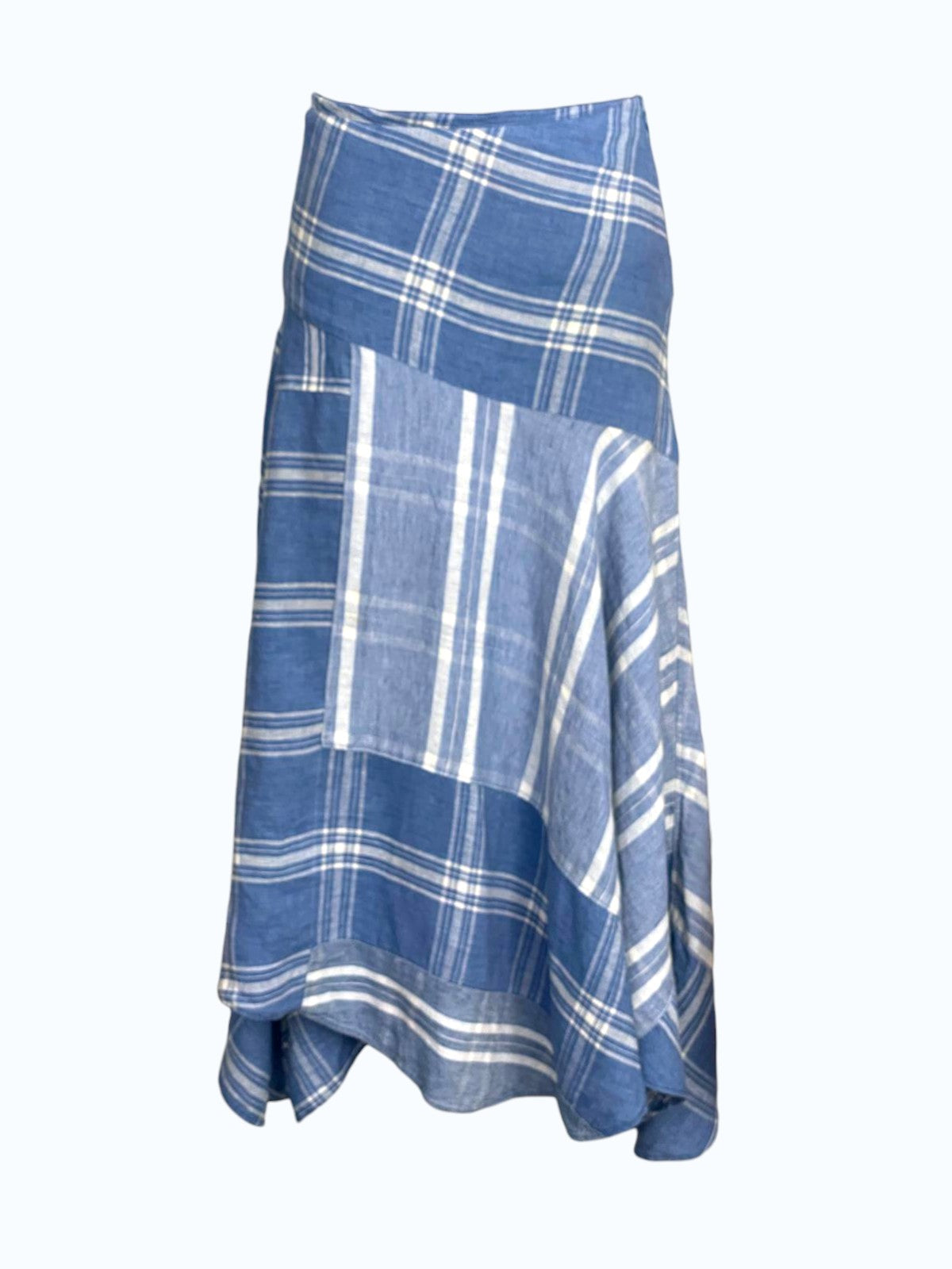 maxi gonna svasata in lino tartan Ralph Lauren