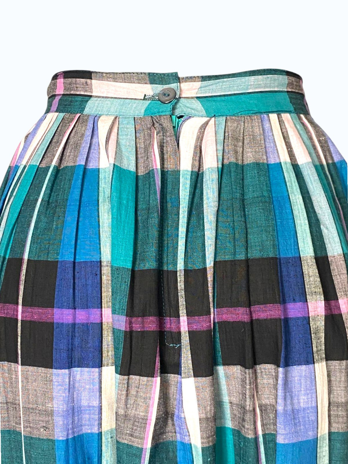 gonna longuette tartan plissettata con tasche