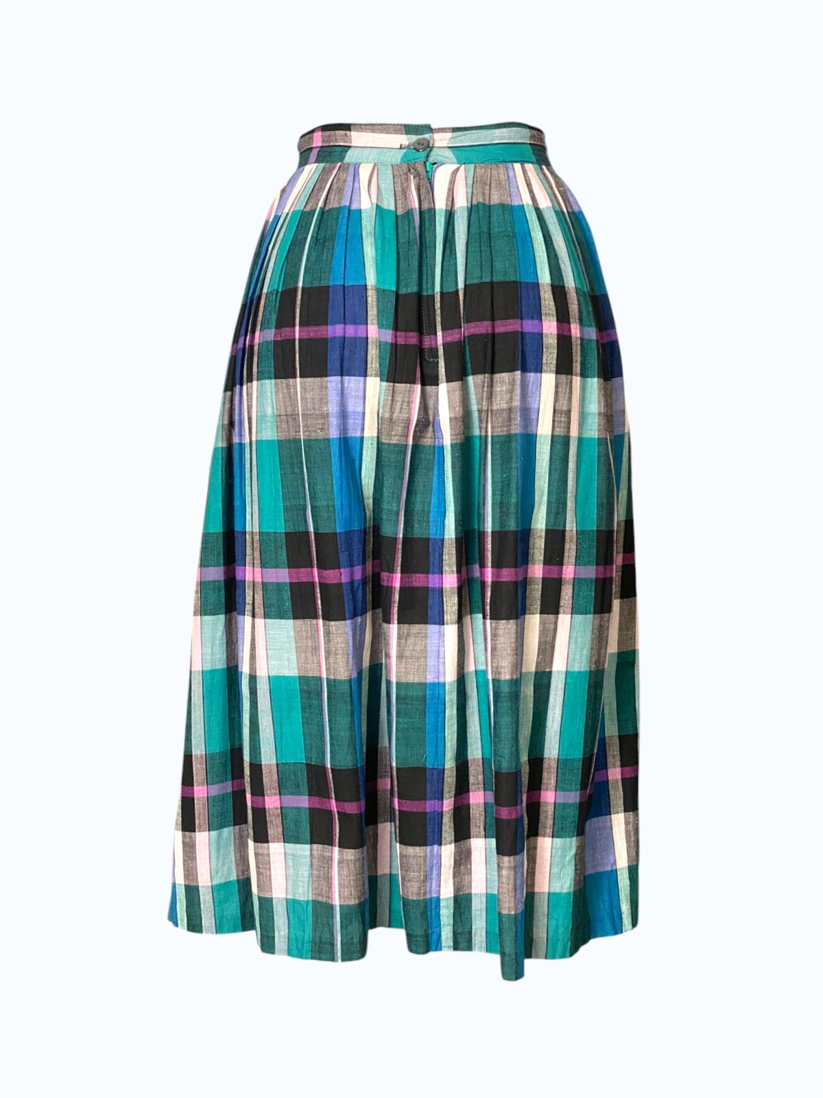 gonna longuette tartan plissettata con tasche