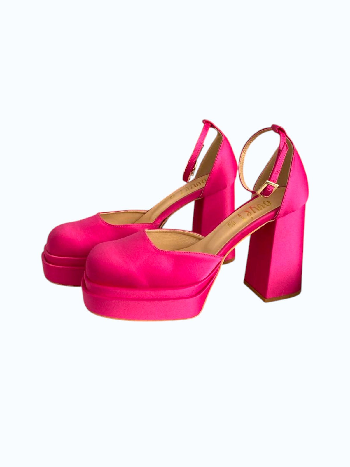 Decollete con plateau e tacco spesso fucsia