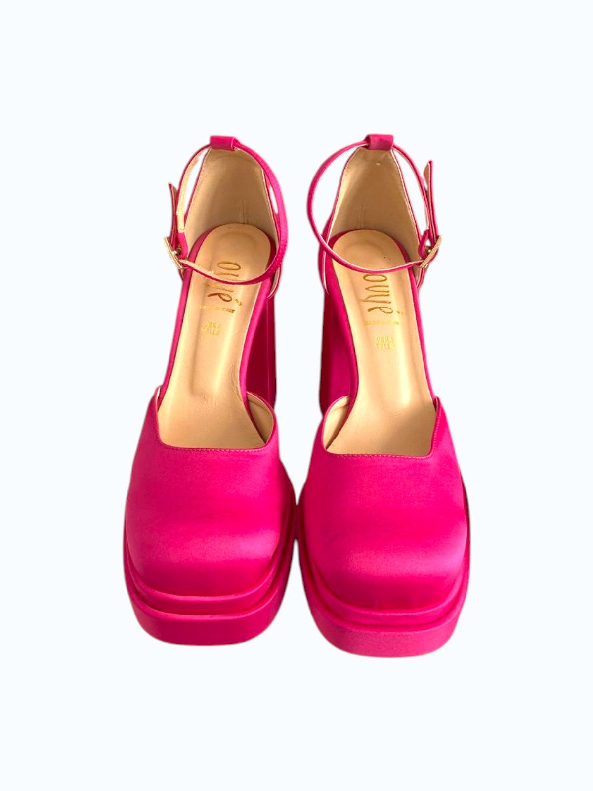 Decollete con plateau e tacco spesso fucsia