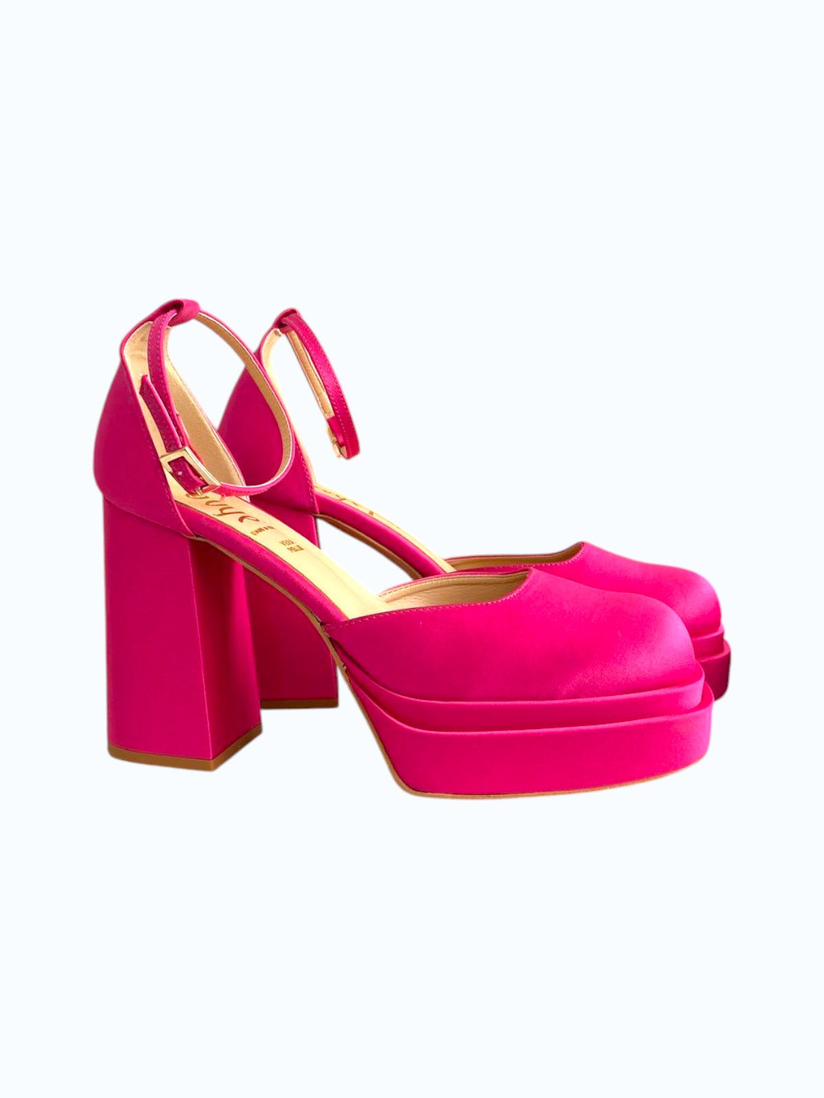 Decollete con plateau e tacco spesso fucsia