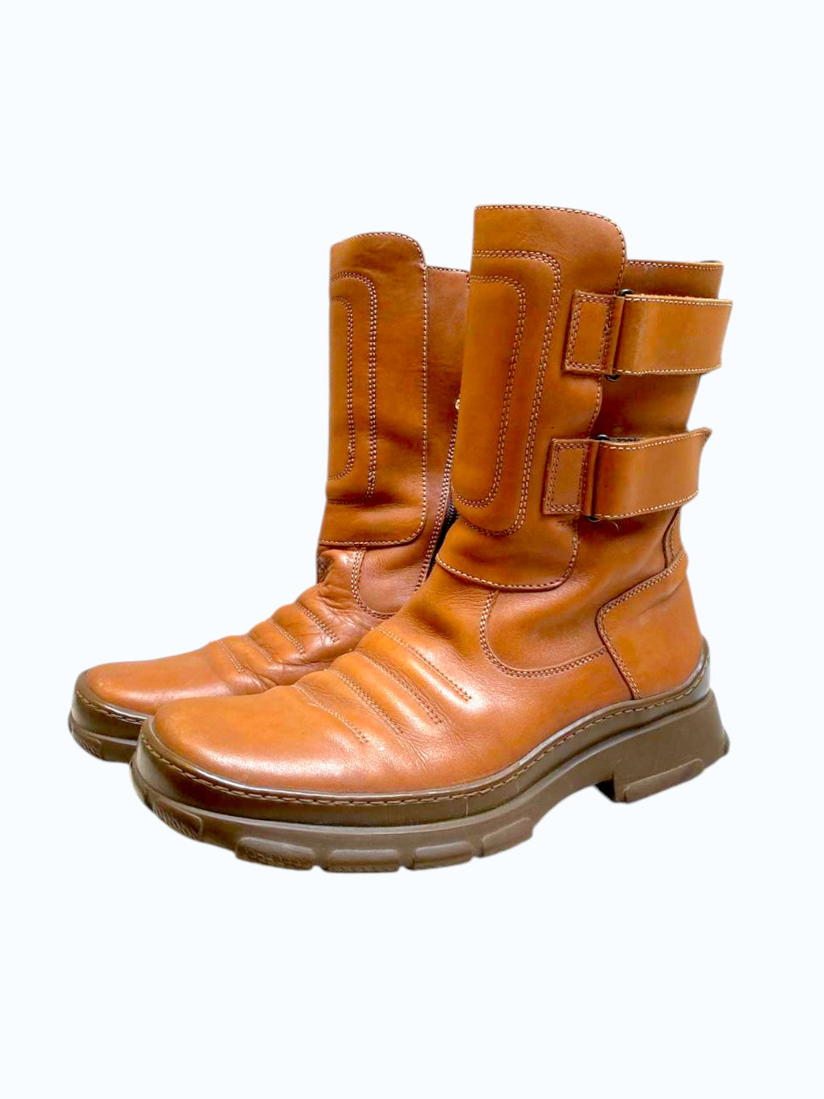 anfibi in pelle marrone uomo