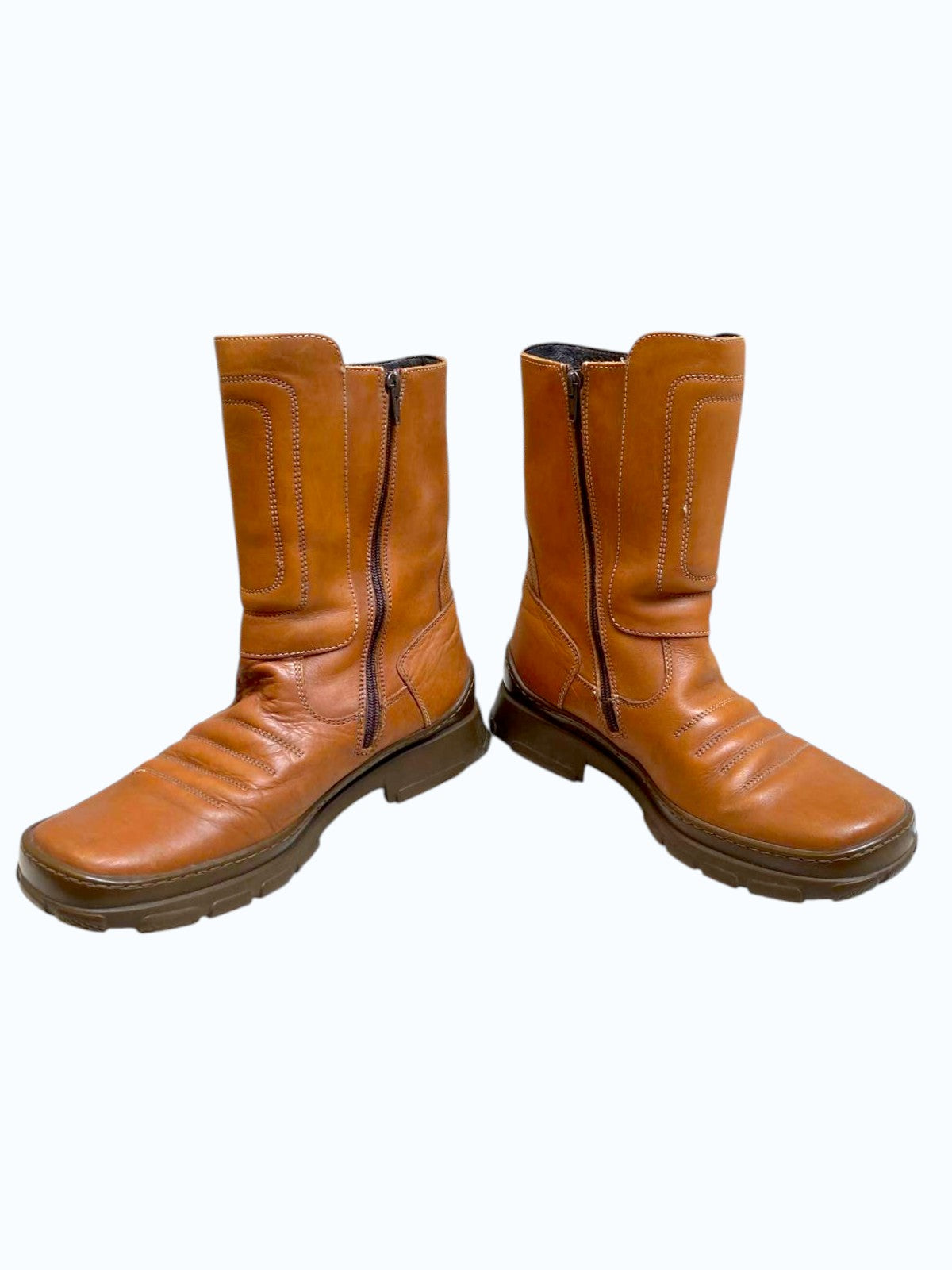 anfibi in pelle marrone uomo