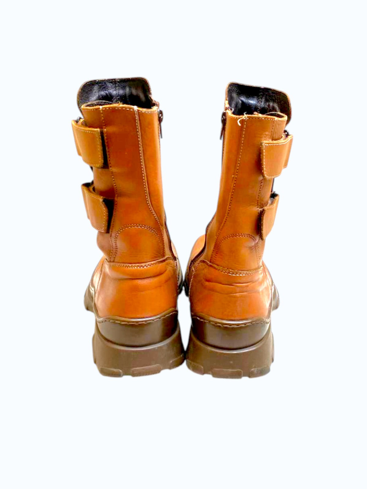 anfibi in pelle marrone uomo
