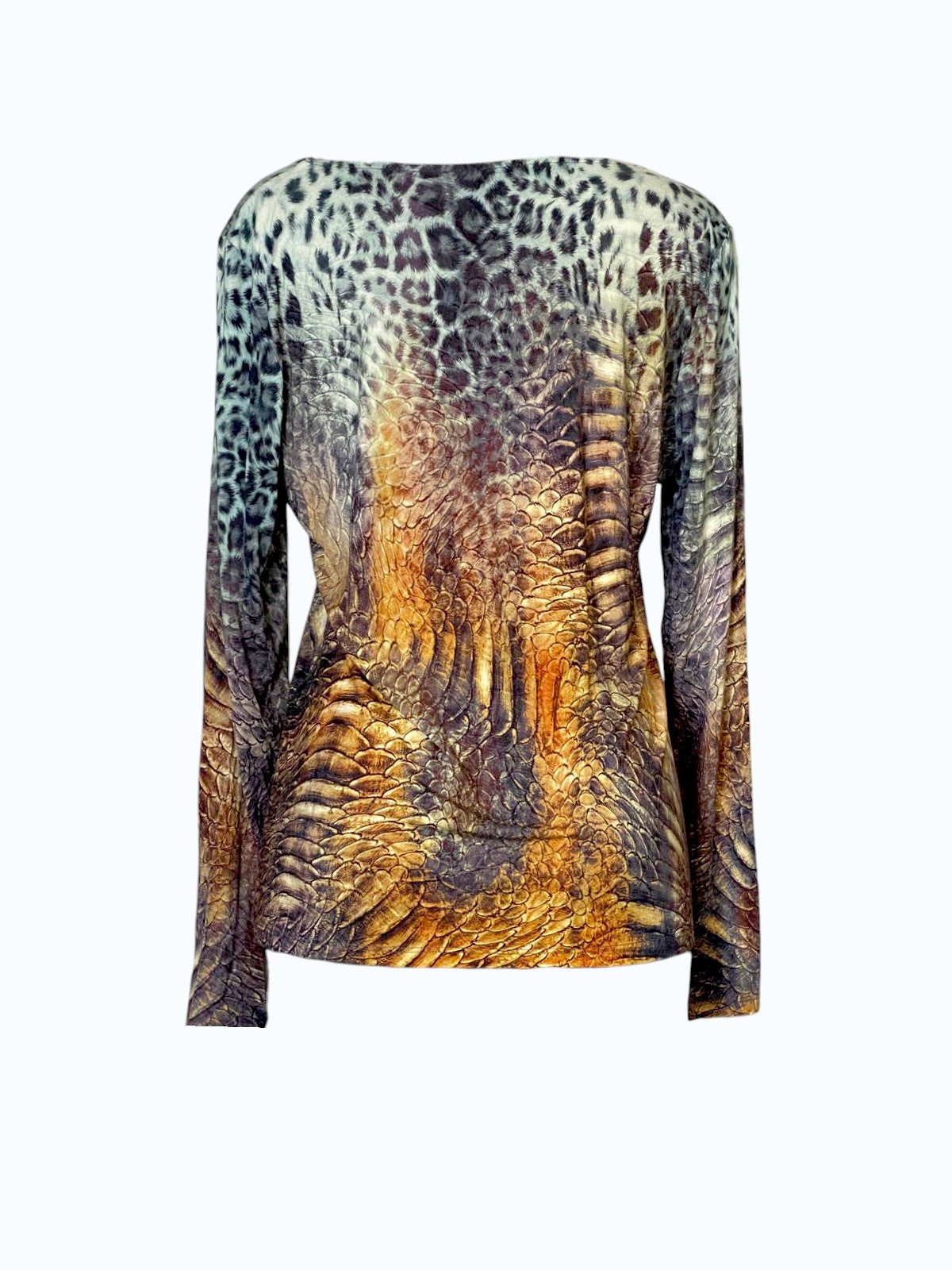 Maglietta a maniche lunghe a stampa animalier anni 2000