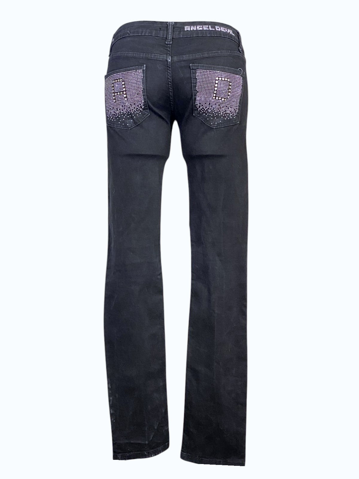 pantaloni a vita bassa con brillantini Angel&Devil anni 2000