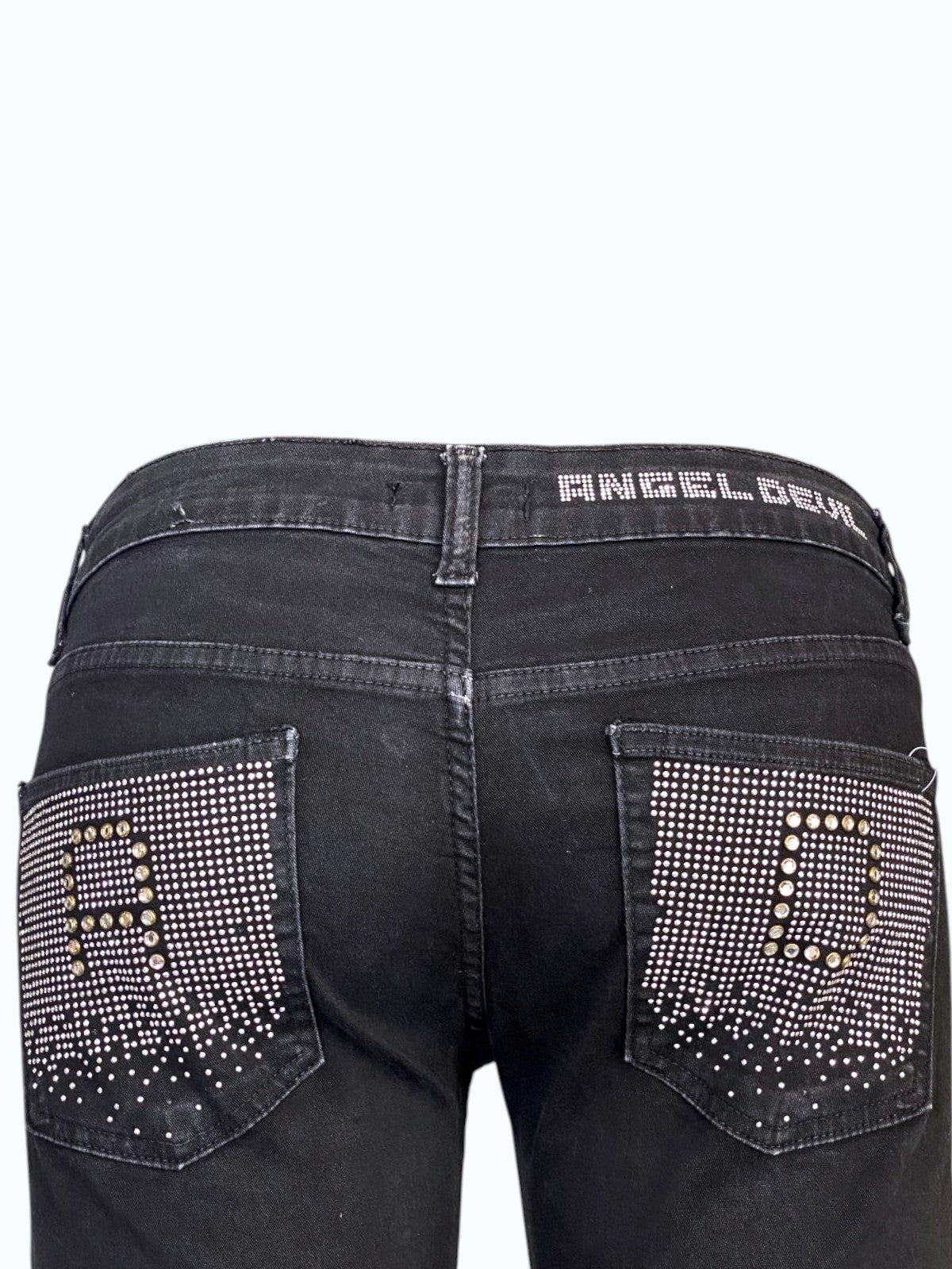 pantaloni a vita bassa con brillantini Angel&Devil anni 2000