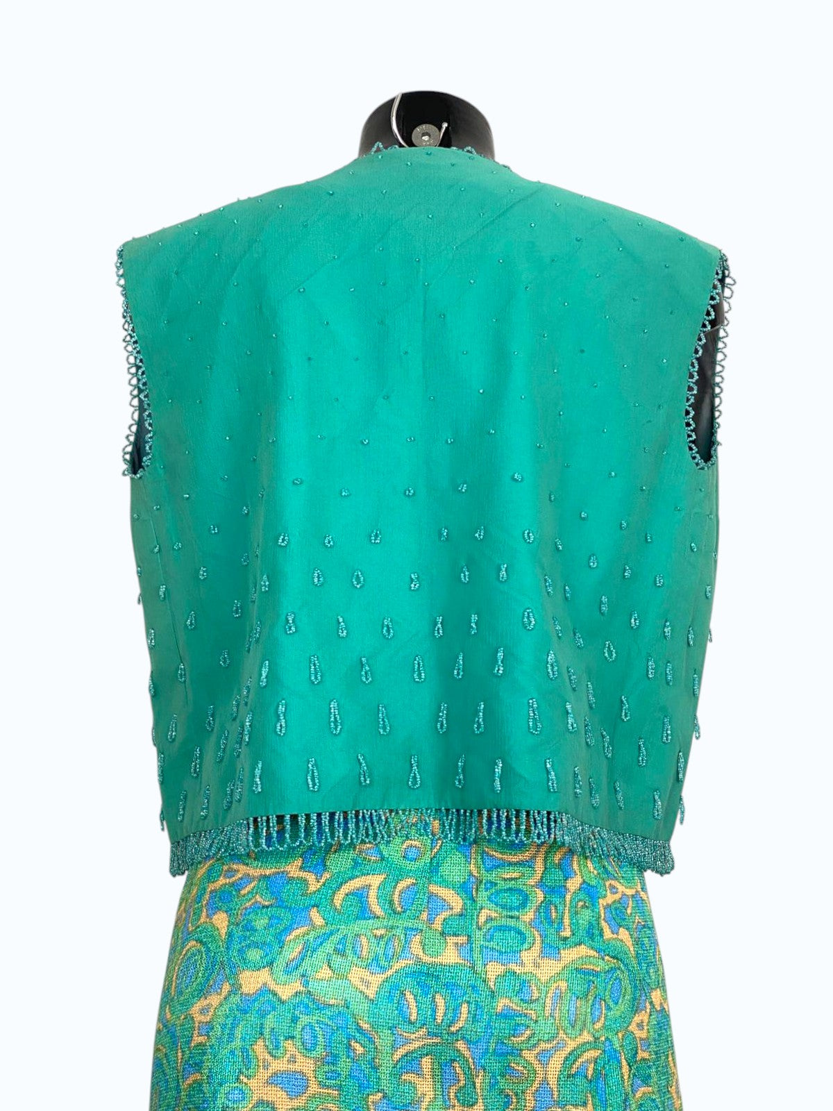 gilet in tessuto e perline donna