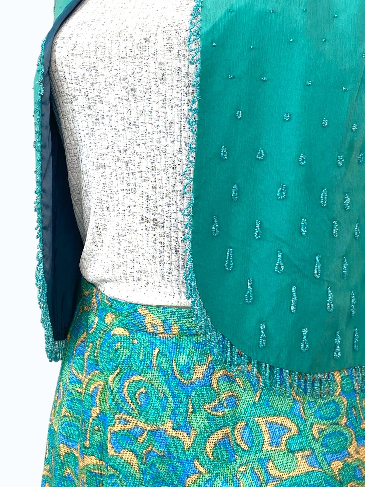 gilet in tessuto e perline donna