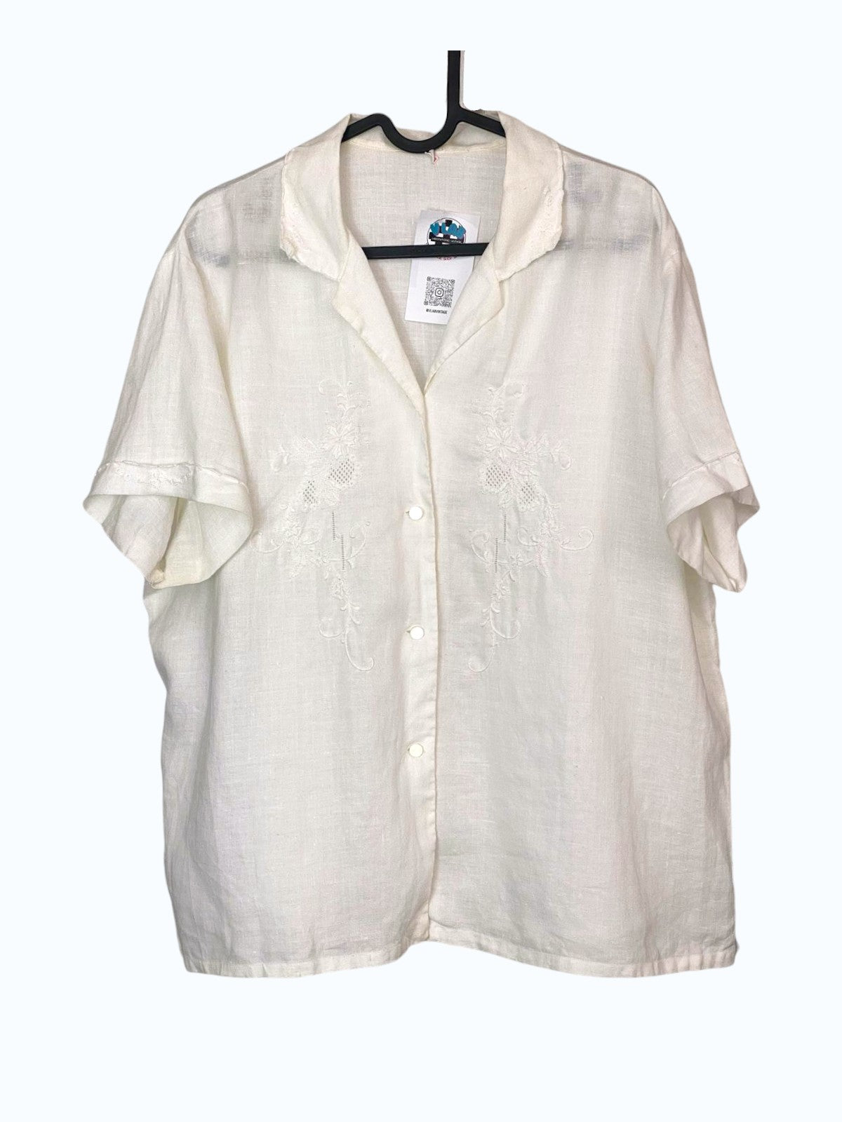 camicia bianca ricamata donna