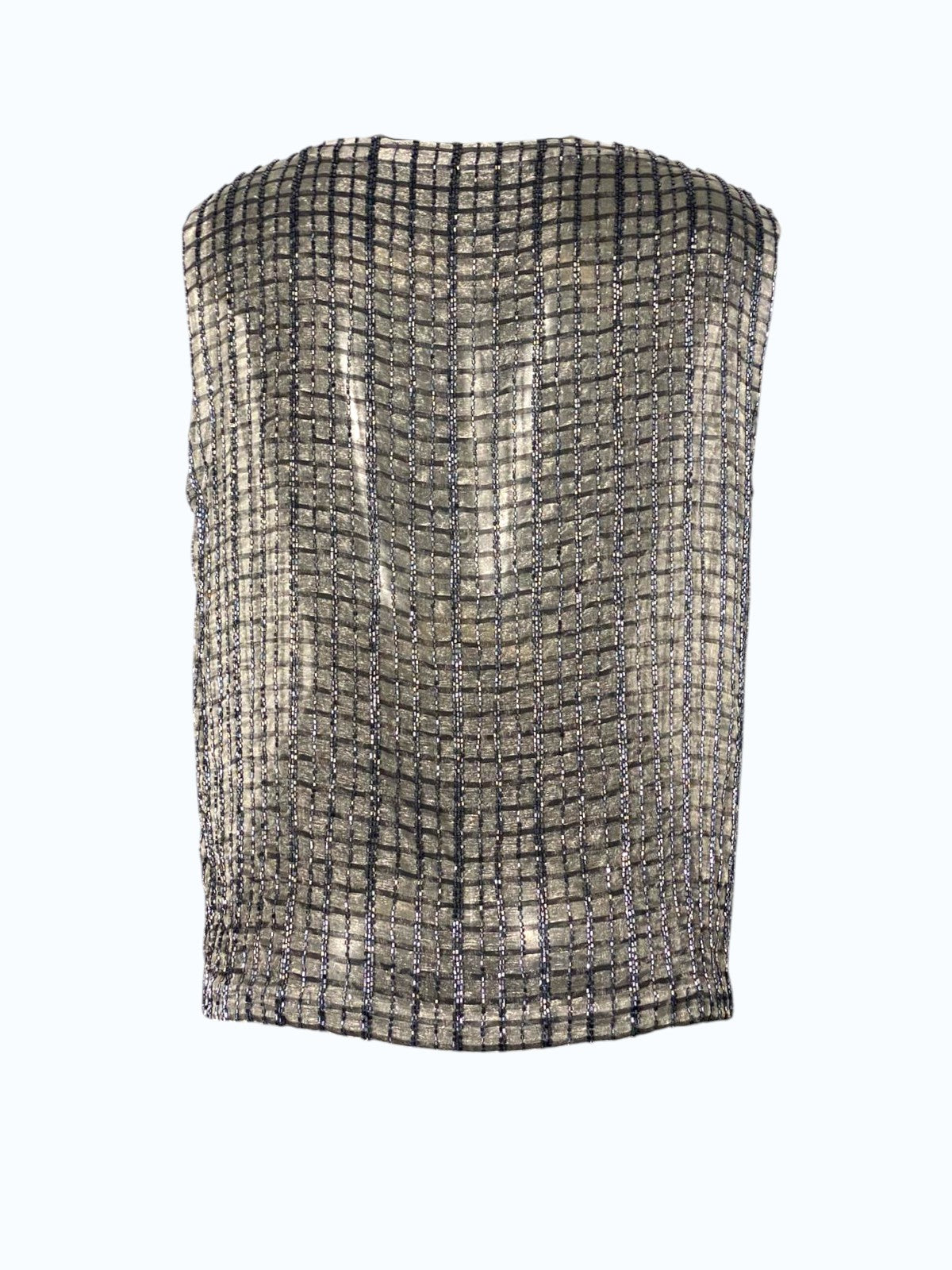 blusa see through lavorata a perline