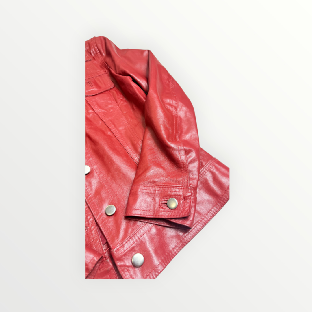 RED LEATHER JACKET -GIACCA IN PELLE ROSSA