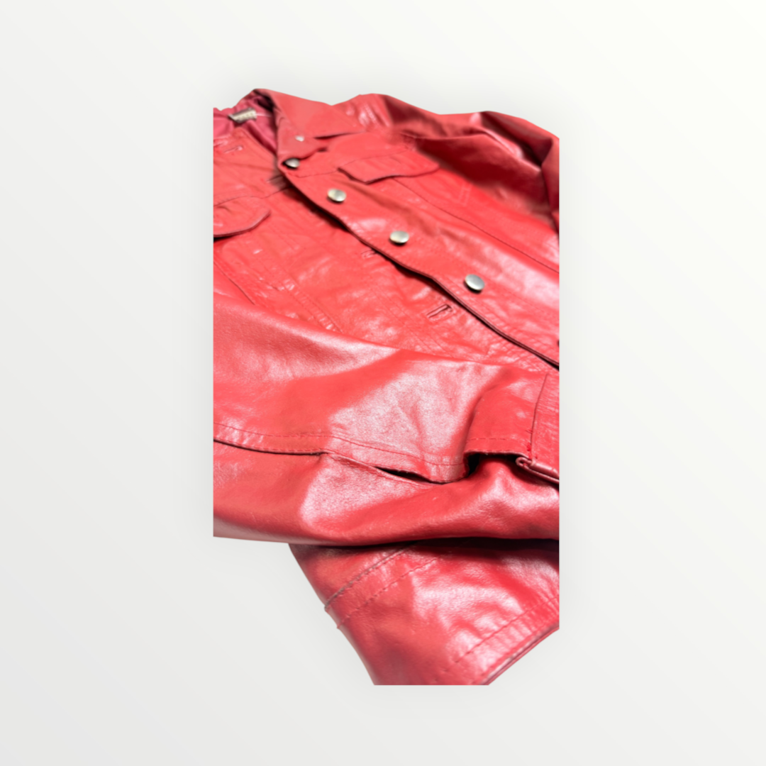 RED LEATHER JACKET -GIACCA IN PELLE ROSSA