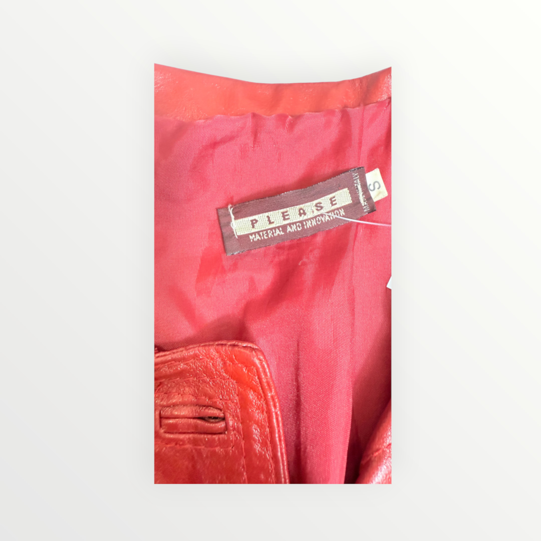 RED LEATHER JACKET -GIACCA IN PELLE ROSSA