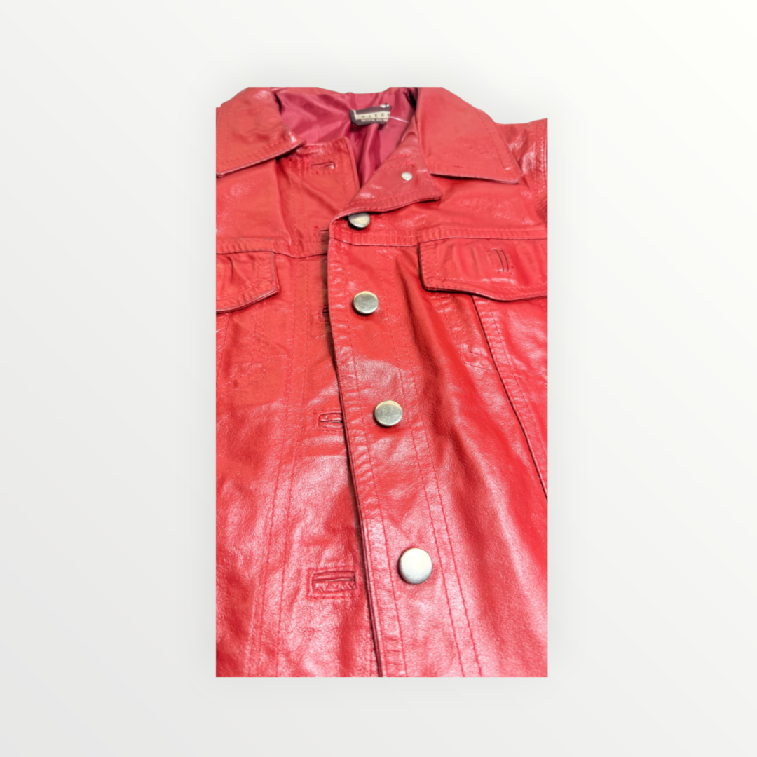 RED LEATHER JACKET -GIACCA IN PELLE ROSSA