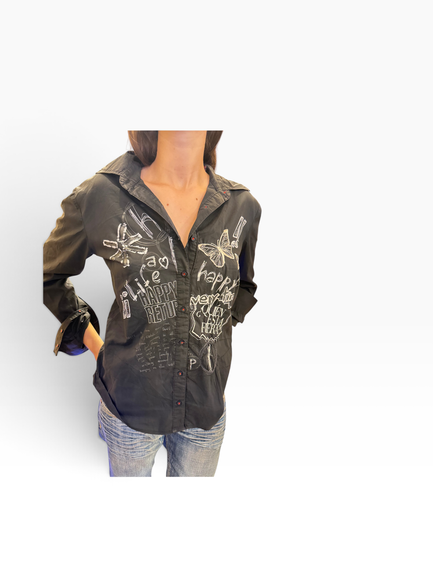 DESIGUAL BLACK SHIRT- CAMICIA DESIGUAL NERA