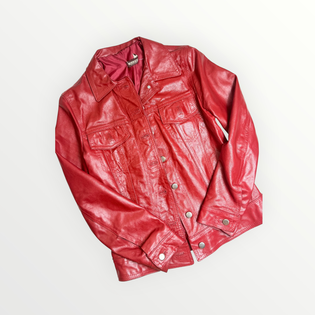 RED LEATHER JACKET -GIACCA IN PELLE ROSSA