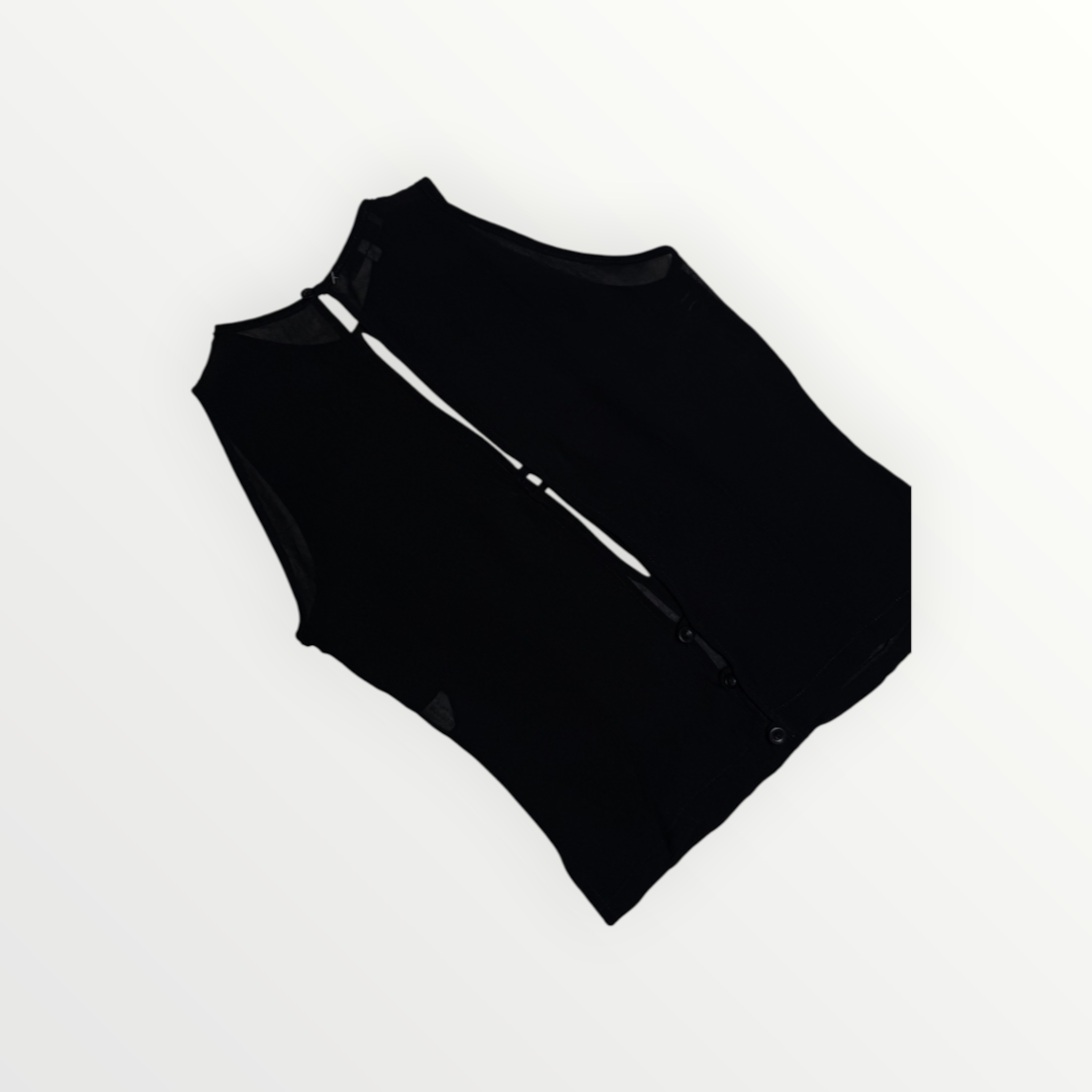 SEE-TROUGHT BLACK TOP- TOP NERO TRASPARENTE