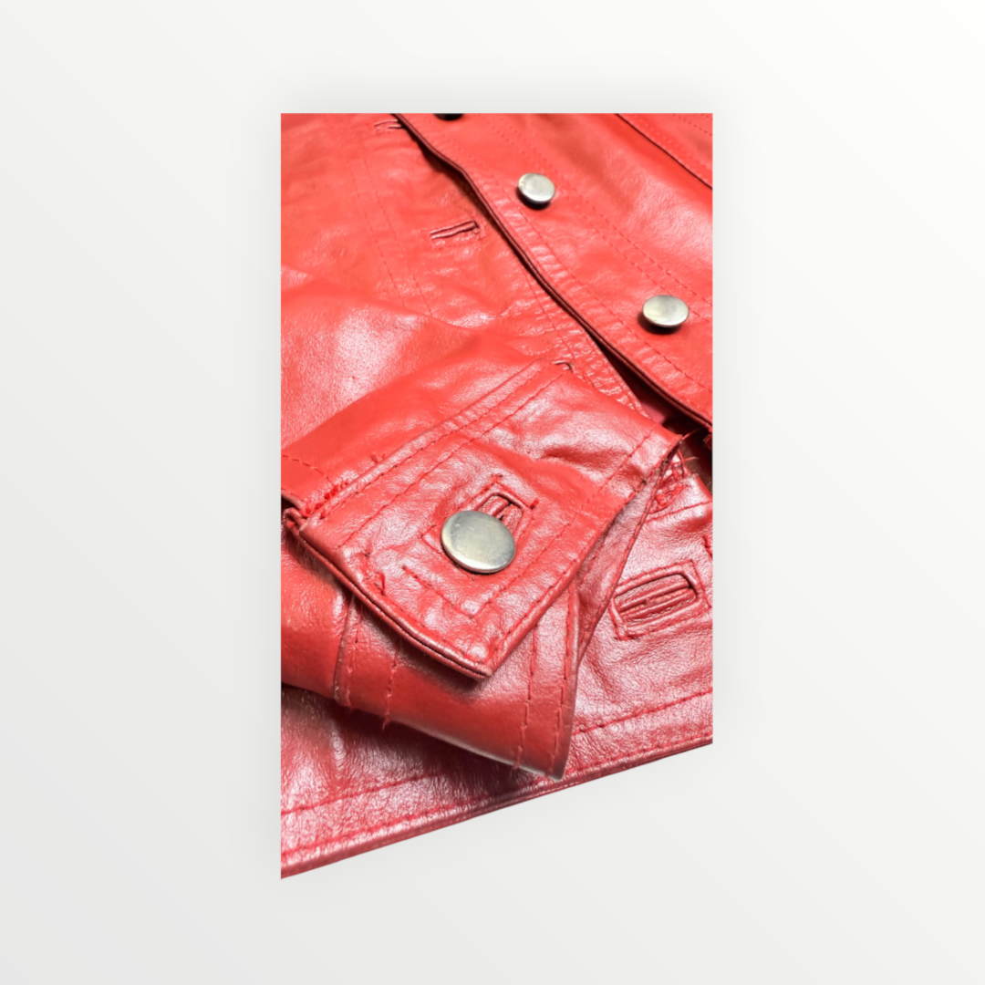 RED LEATHER JACKET -GIACCA IN PELLE ROSSA